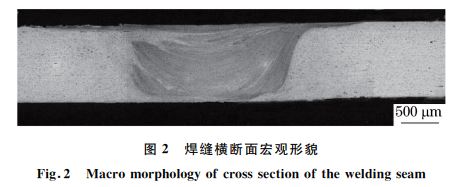 圖２ 焊縫橫斷面宏觀形貌