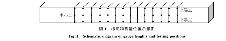 圖１ 標(biāo)距和測(cè)量位置示意圖