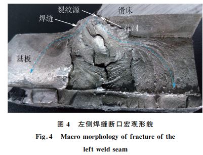 圖４ 左側(cè)焊縫斷口宏觀形貌